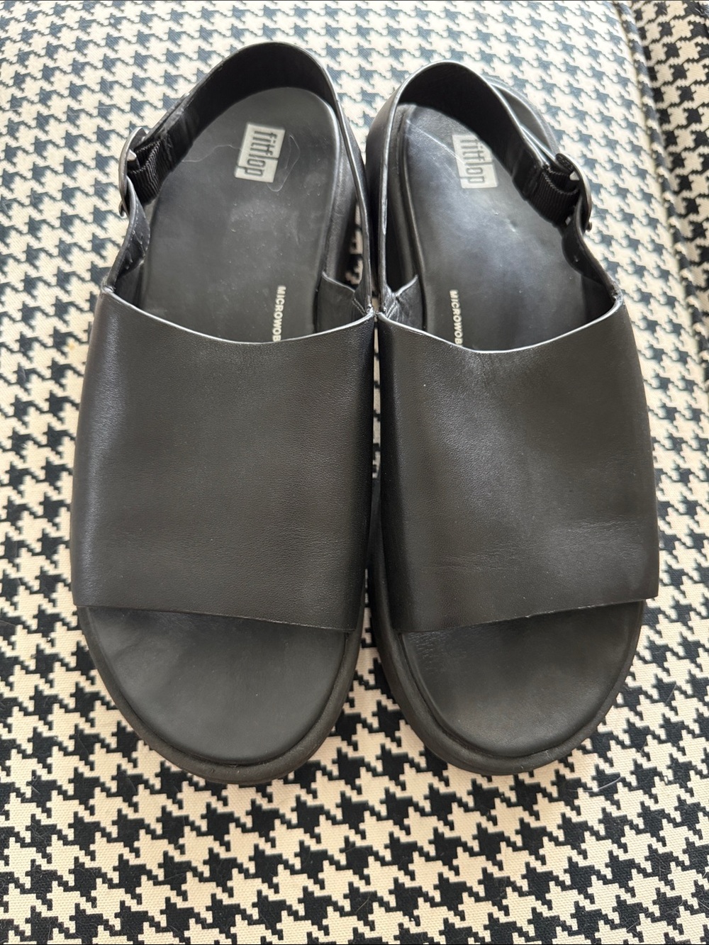Fitflop Black Women's Slide Sandals with Back Strap
